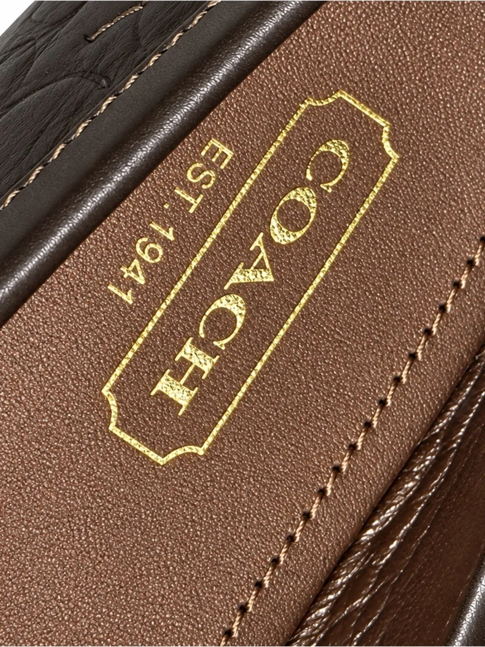 Coach Women’s Brown Leather Signature Moccasin Loafers with Buckle Detail